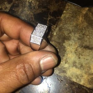 Iced out white gold rings
